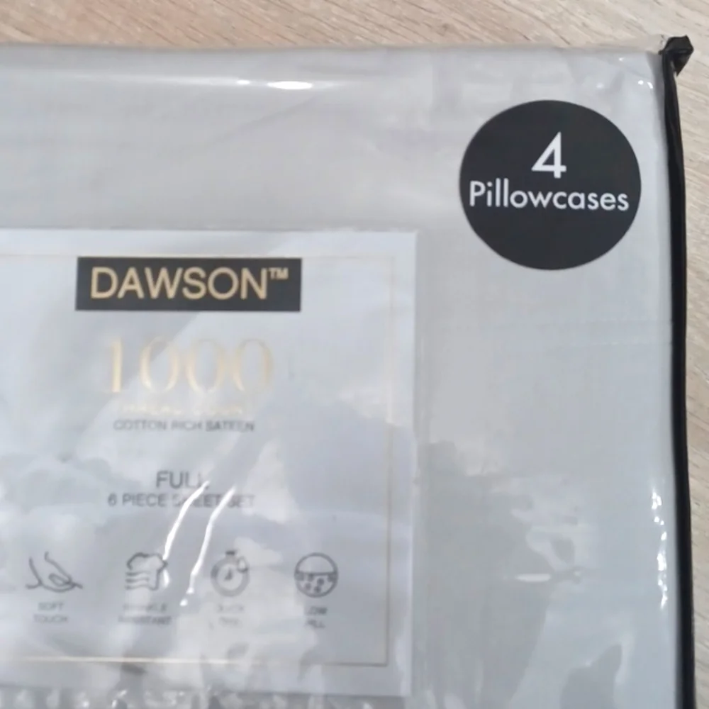 New Full Size 1000 Thread Count SIX Piece sheet set including FOUR pillowcases